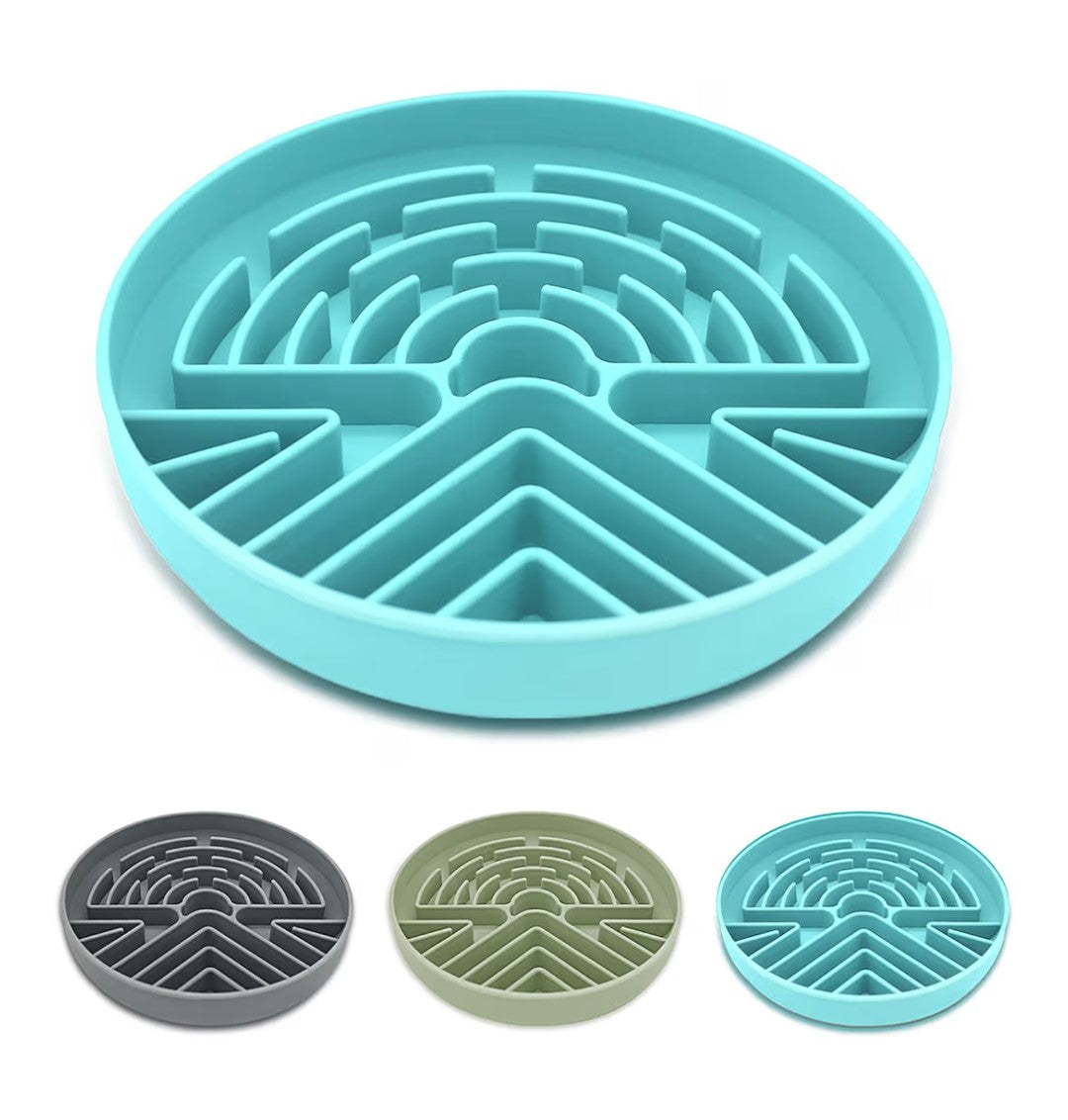 Slow feeder silicone bowl