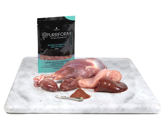 Purrform Duck with Turkey and Duck Heart and Liver Pouches image 0