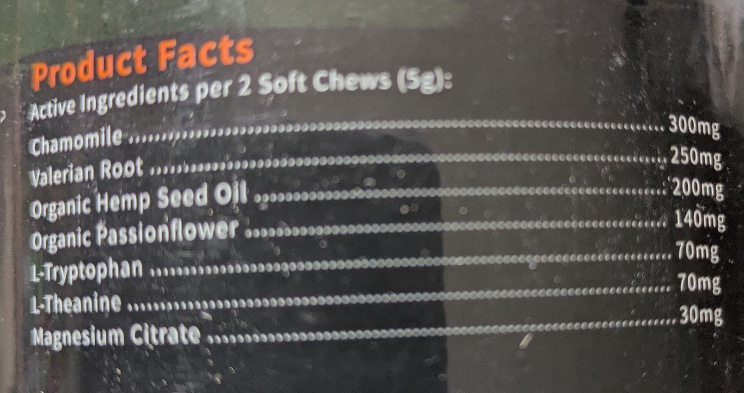 Pure Pawsome Calming chews for dogs