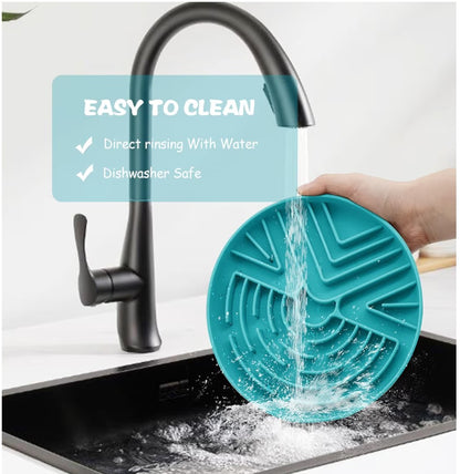 Slow feeder silicone bowl