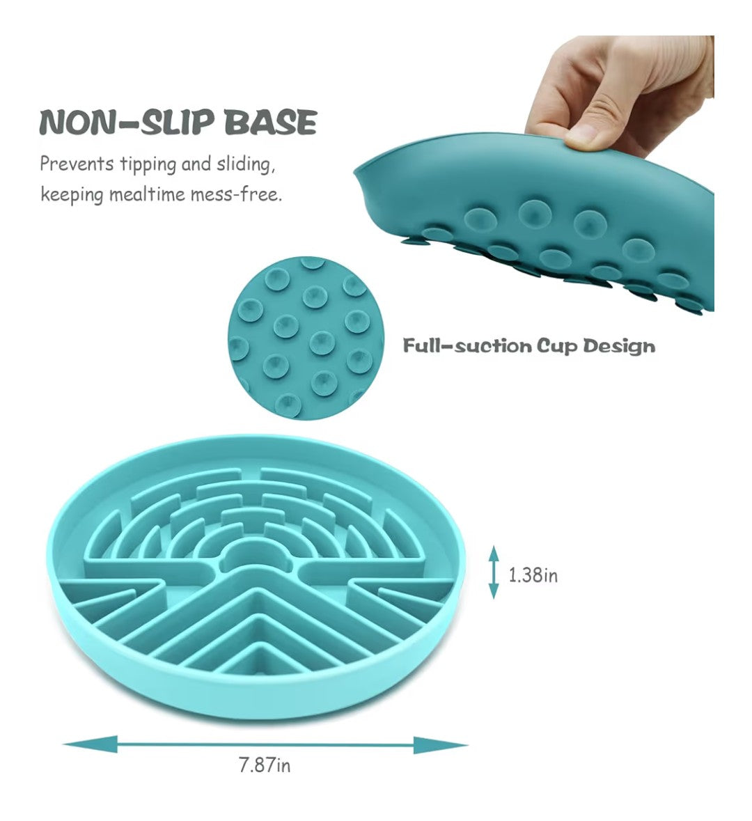 Slow feeder silicone bowl