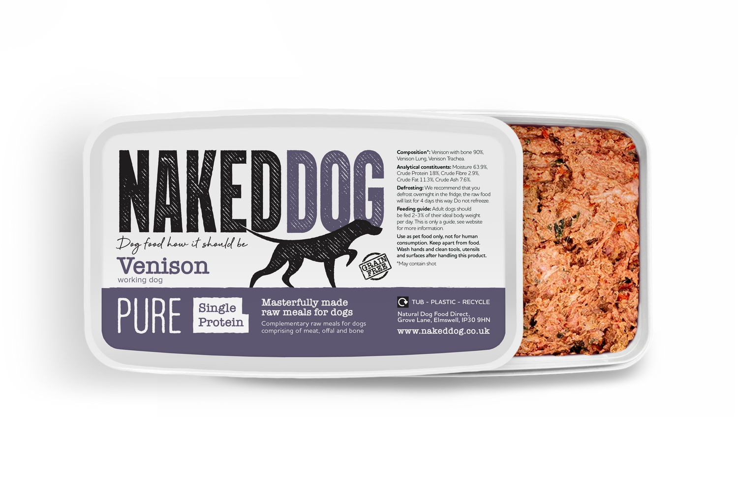 Naked dog pure 80 10 10 venison 2x 500g