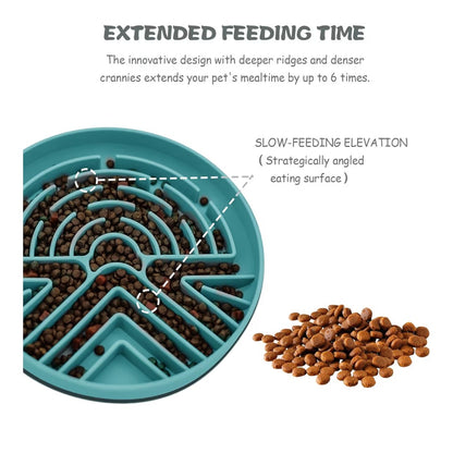 Slow feeder silicone bowl