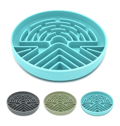Slow feeder silicone bowl